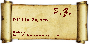Pillis Zajzon névjegykártya